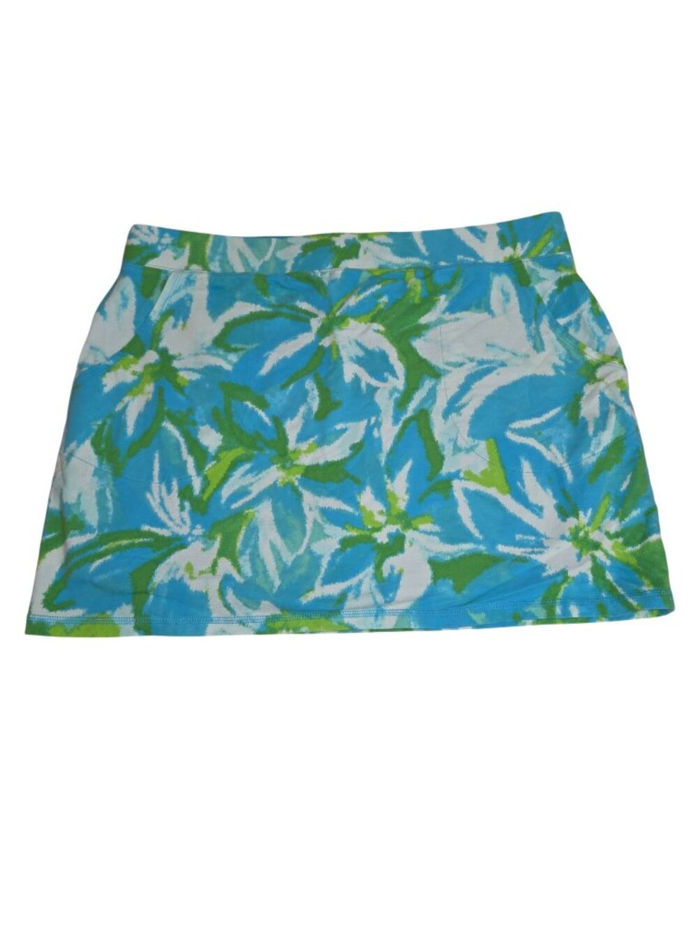 Belle By Kim Gravel Womens Floral Skort With Built-In Shorts XL F Blue & Green 4